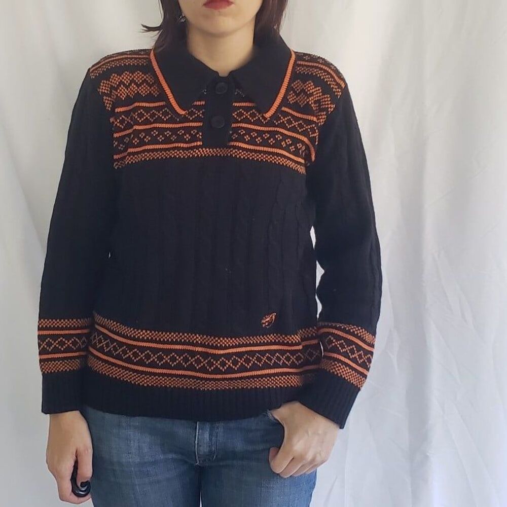 70s Black and Orange Arctic‎ Cat Sweater